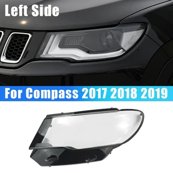 1 Dvojica L+R Pre Jeep Compass 2017 2018 2019 Auto Svetlometu Objektív Kryt Svetlometu Tienidlo Lampy Priehľadné Predné Svetlo Shell 2