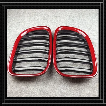 1 Pár Najvyššej kvality Červená karbónová Auto Prednej maske Pre 7 Série F01 F02 dvojriadkový Predné Oka Mriežky Mriežka 2008-2015 0