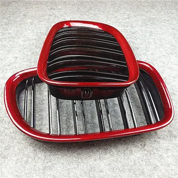 1 Pár Najvyššej kvality Červená karbónová Auto Prednej maske Pre 7 Série F01 F02 dvojriadkový Predné Oka Mriežky Mriežka 2008-2015 2