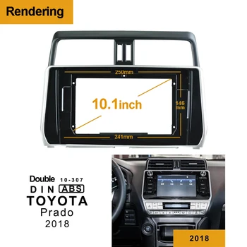 1Din 2Din Auto DVD Rám Montáž Audio Adaptér Dash Výbava Zostavy Facia Panel 10.1 palcový Pre Toyota PRADO 2018 Double Din Rádio Prehrávač