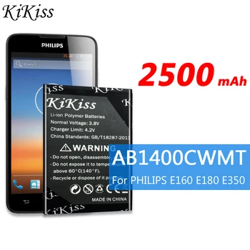 2500mAh AB1400CWMT Pre PHILIPS E160 E180 E350 Chytrý Mobilný Telefón Vysoká Kapacita Batérie 0