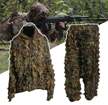 3D Leaf Dospelých Ghillie Suit Lesné Camo/Kamufláž Lov Jeleňa Stalking v