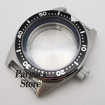 40 mm strieborná zafírové sklo sledovať prípade čierna kapitola krúžok pre nh35 nh36 pohyb