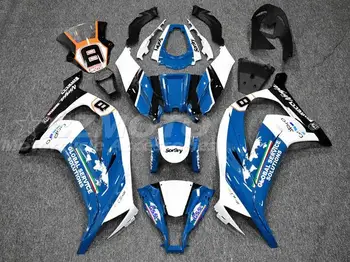 4Gifts Nový ABS Horské Kit vhodný pre Kawasaki Ninja ZX 10R 2011 2012 2013 2014 2015 11 12 13 14 15 Skriňa Set Blue White