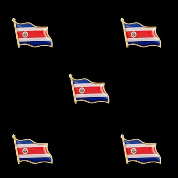 5 KS Costa Rica Vlajka Úradný Zlato Mávali Farba Klope Kolíkmi A Brošňa Klopě Pin Tlačidlá Príslušenstvo