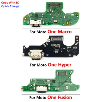 50Pcs，NOVÝ USB Nabíjací Port konektor na pripojenie Nabíjačky Konektor Mic Flex Kábel Doska Pre Moto E40 E20 E6 Plus E7 Výkon / Jeden Fusion Hyper Makro 3