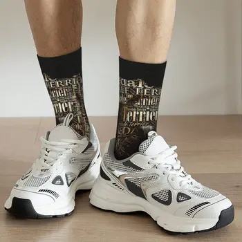 Airedale Teriér Word Art Dospelých Ponožky Unisex ponožky,mužov Ponožky ženy Ponožky