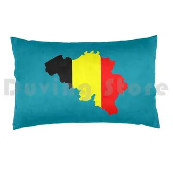 Belgicko Vlajka Mapu Vankúš Vytlačené 50x75 Belgicko Vlajka Mapu Krajiny Tvar Symbol 1