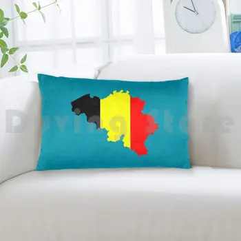 Belgicko Vlajka Mapu Vankúš Vytlačené 50x75 Belgicko Vlajka Mapu Krajiny Tvar Symbol 3
