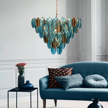 Európske a Americké svetlo lampy luxusné tvorivé farebné sklo obývacia izba lampa jednoduché domácnosti dizajn zmysel luster