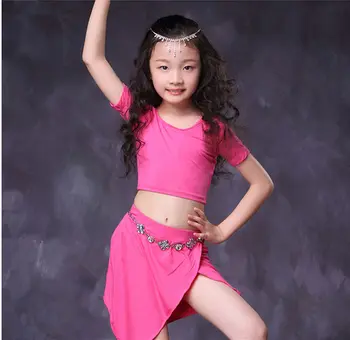 Hot-Predaj deti/deti Brušného Tanca Kostým Set Top+Sukňa Dieťa Bollywood tanečných Kostýmov, Šiat Dievčatá tanec robiť ventre Vyhovuje