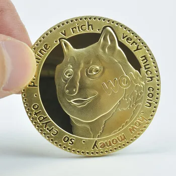 Hot predaj Zlata Dogecoin s Plastovými shell Doge doge mince suvenír pre zber mincí