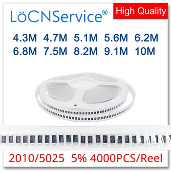LoCNService 2010 J 5% 4000PCS 4.3 M 4.7 M 5.1 M 5.6 M 6.2 M 6.8 M 7.5 M 8.2 M 9.1 M 10M Vysoko kvalitných smd 5025 odpor OHM