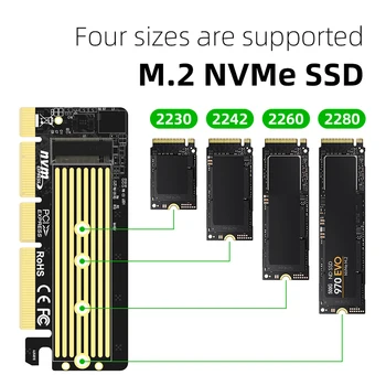 M. 2 PCI-E NVMe SSD do PCIe 3.0 X4/X8/X16 Karty Adaptéra Vysokej Rýchlosti 32Gbps SSD, kartu PCI Express Converter pre 2242/2260/2280 Pevný Disk 1