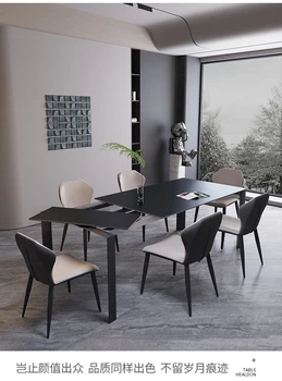 Minimalistický zdvíhateľnej veľkosť byt obdĺžnikový rock tabuľka luxusných domov dizajnér stôl a stoličky kombinácia na mieru