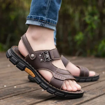 Muži Sandále Slip-on Soft Topánky Platformu Mužov Sandále Komfortné Ploché Sandále Mužov Obuv Obuv Mužské Topánky Sandále na Platforme