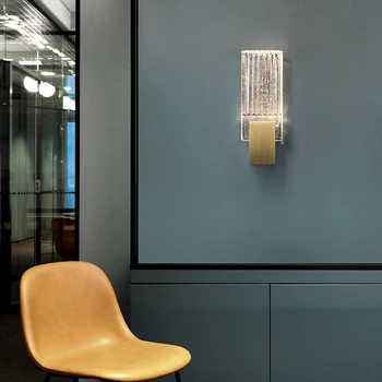 Nordic Tvorivé Moderné Jednoduchého Luxusu Medi Crystal Nástenné Svietidlo Pre Obývacia Izba Pozadí Steny, Spálne, Nočné Nástenné Svetlo
