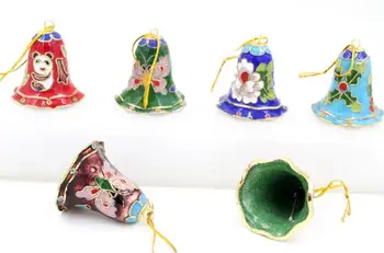 Nový Obľúbený Zberateľstvo 10pcs Čínsky Ručné Cloisonne Smalt Bell Ornament Charms Chirstmas Šperky Klasické Ženy Darček