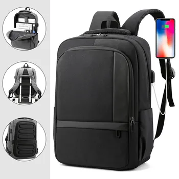 Prenosné Mužov Batoh Nepremokavé/Business Bežné Laptop Backpack s Rozhraním USB Školský batoh pre Chlapcov Čierna/Sivá/Modrá