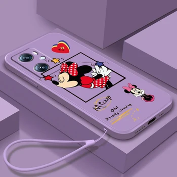 Radi Disney Mickey Minnie Telefón Prípade OPPO Nájsť X5 X3 F21 Lite A96 A94 A93 A77 A76 A74 A72 A57 A53S A16 A9 5G Kvapaliny Lano