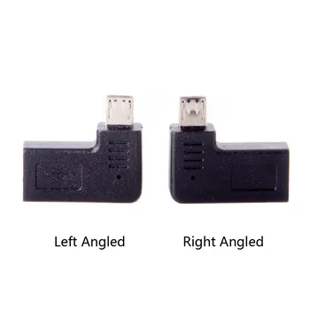 USB 3.1 USB-Typ C-C Ženské Micro USB 2.0 5Pin Muž Údaje nabíjací Adaptér konektor 90 Stupňov Vľavo a Vpravo Šikmého Typ 5