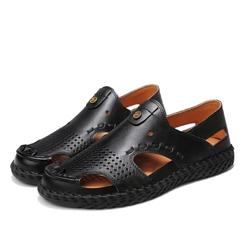 v sandál kožené sandles cuero topánky masculina hombre geta gumy sandalias obuvi veľké obuv s sandalhas samool bežné piel