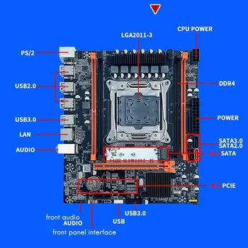 X99 Doska So SATA Kábel B85 LGA2011-3 4X DDR4 REG ECC RAM M. 2 PCIE SATA3.0 Ploche Herné základná Doska Pre E5 CPU 1