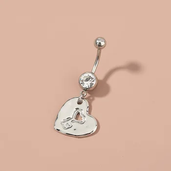 Z nehrdzavejúcej Ocele v tvare Srdca Lock Piercing pupku Šperky Dámske Pár Šperky, Vianočné Darčeky 2