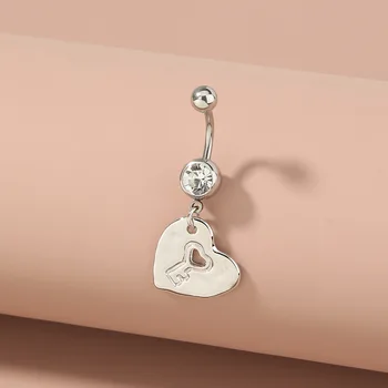 Z nehrdzavejúcej Ocele v tvare Srdca Lock Piercing pupku Šperky Dámske Pár Šperky, Vianočné Darčeky 4