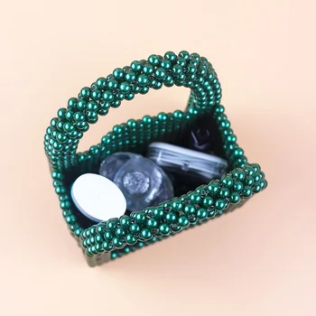 Zelená Korálkové Kabelky pre Ženy Mini Večer Taška Strán, Svadby Malé Tote Bag Luxusný Dizajn Lete Malé Vedierko Kabelku 2022 Žena 4