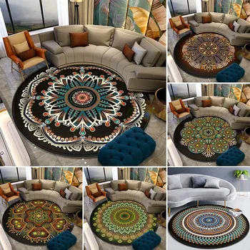 Štýlové retro, etnické koberec, Datura stramonium, obývacia izba, hojdacia sieť stoličky, kruhové rohože, vlastný koberec